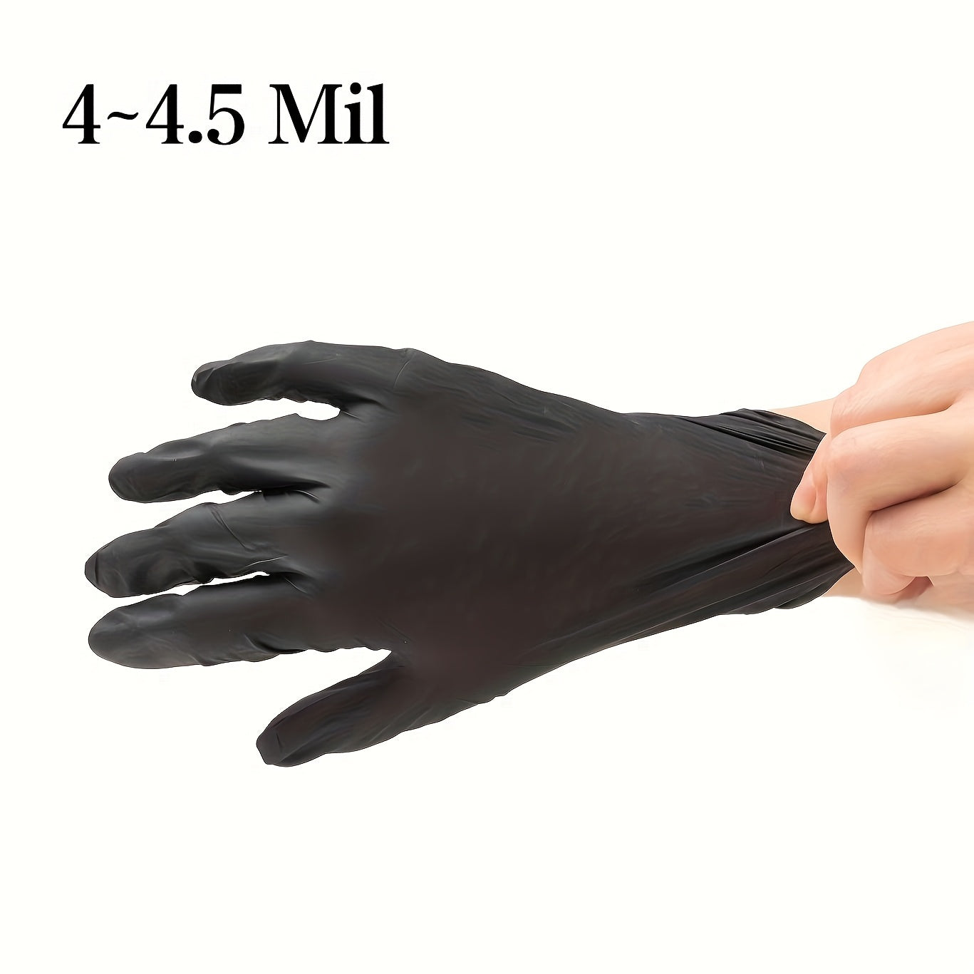 50 guantes desechables negros de nitrilo puro - Resistentes, duraderos e impermeables, de primera calidad para cocina, tatuadores, limpieza del hogar y cuidado del coche - Guantes de protección desechables, guantes de limpie