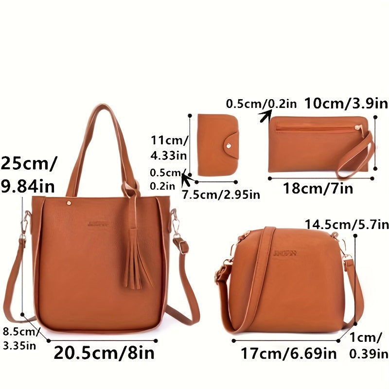 Set de cuatro bolsos para madre e hija.
Funcionalidad y elegancia.