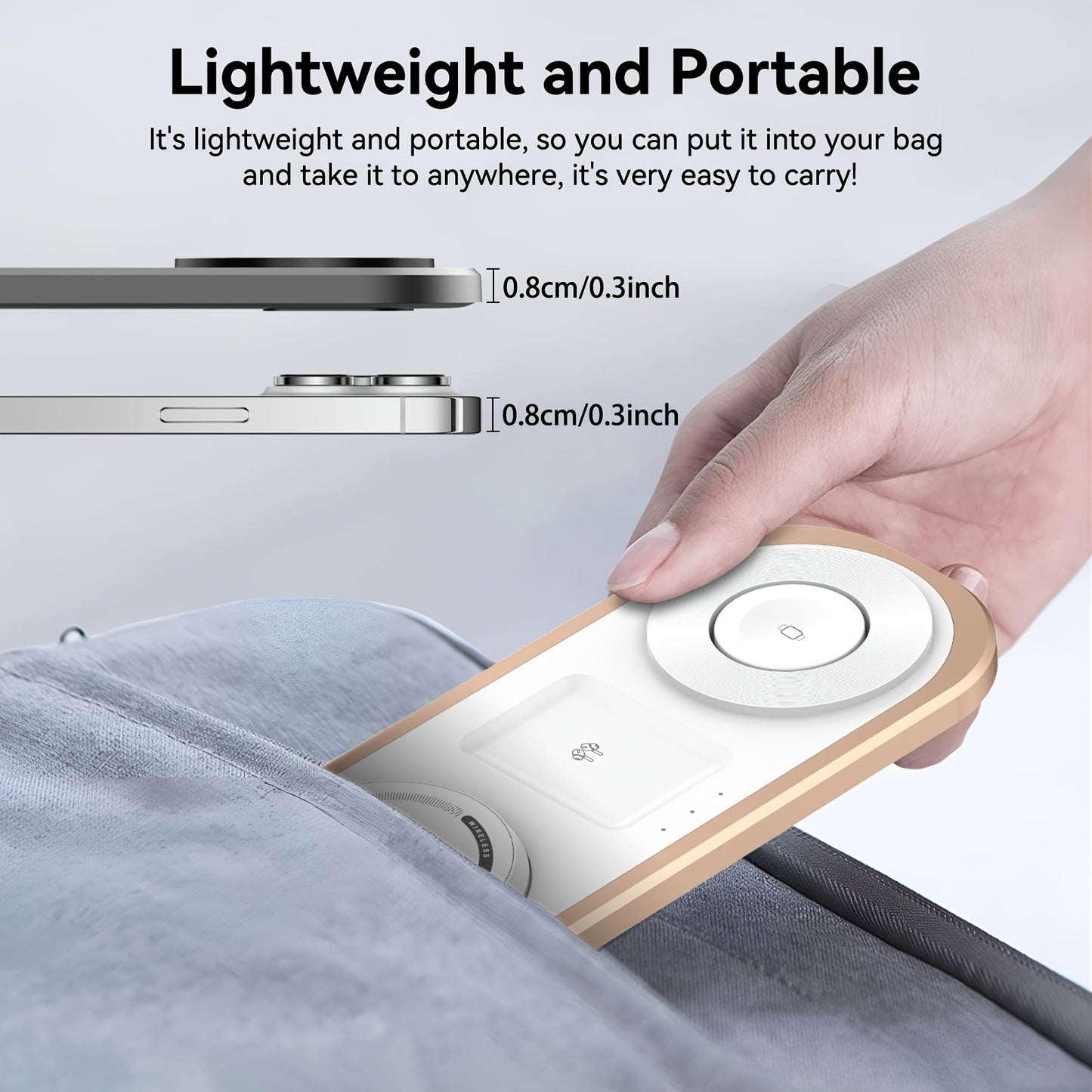 Cargador inalámbrico 3 en 1 de 15 W para iPhone, estación de carga plegable para iPhone 16/15/14/13/12/Pro Max/Pro/Mini/Plus, compatible con iWatch 10/9/8/7/SE/6/5/4/3/2/1/Ultra 2/Ultra y AirPods Pro/2/3/4.