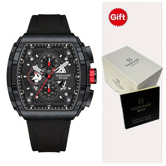 Reloj de vestir de cuarzo para hombre. Reloj de pulsera de vestir con movimiento de cuarzo de alta precisión para hombre. Diseño multifuncional. Correa de silicona.