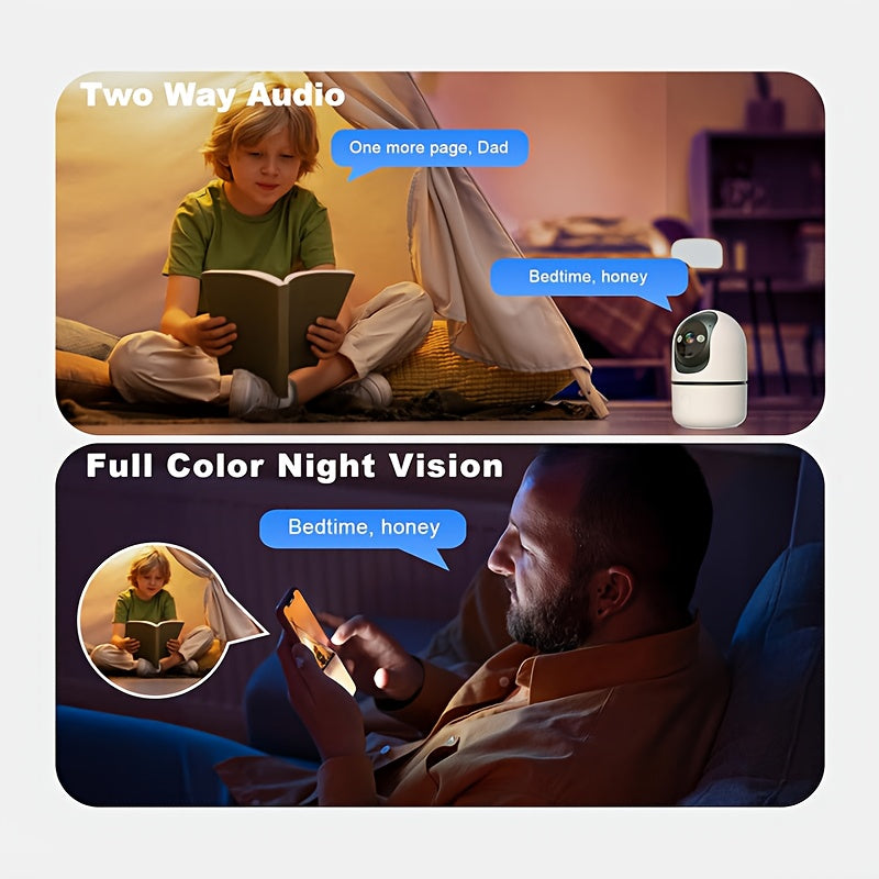 Cámara de seguridad 2K para interiores, monitor de bebés para mascotas, cámara de 360 grados para seguridad del hogar inalámbrica, cámara para perros con WiFi de 2,4 y 5 GHz, grabación continua, cámara para niñe