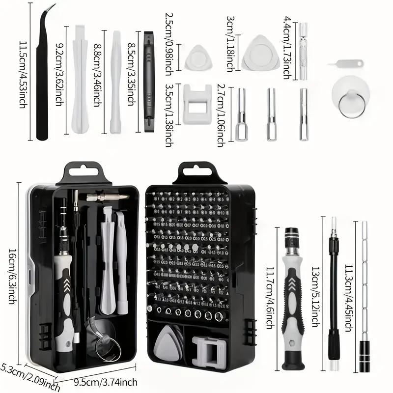 Juego de destornilladores de precisión 115 en 1, minikit profesional de herramientas de reparación magnética, destornillador pequeño para teléfono, ordenador, reloj, portátil, MacBook, consola de juegos, electrónica, j