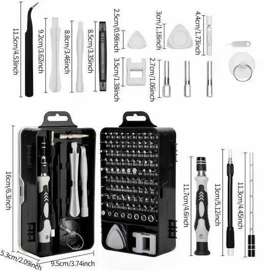 Juego de destornilladores de precisión 115 en 1, minikit profesional de herramientas de reparación magnética, destornillador pequeño para teléfono, ordenador, reloj, portátil, MacBook, consola de juegos, electrónica, j