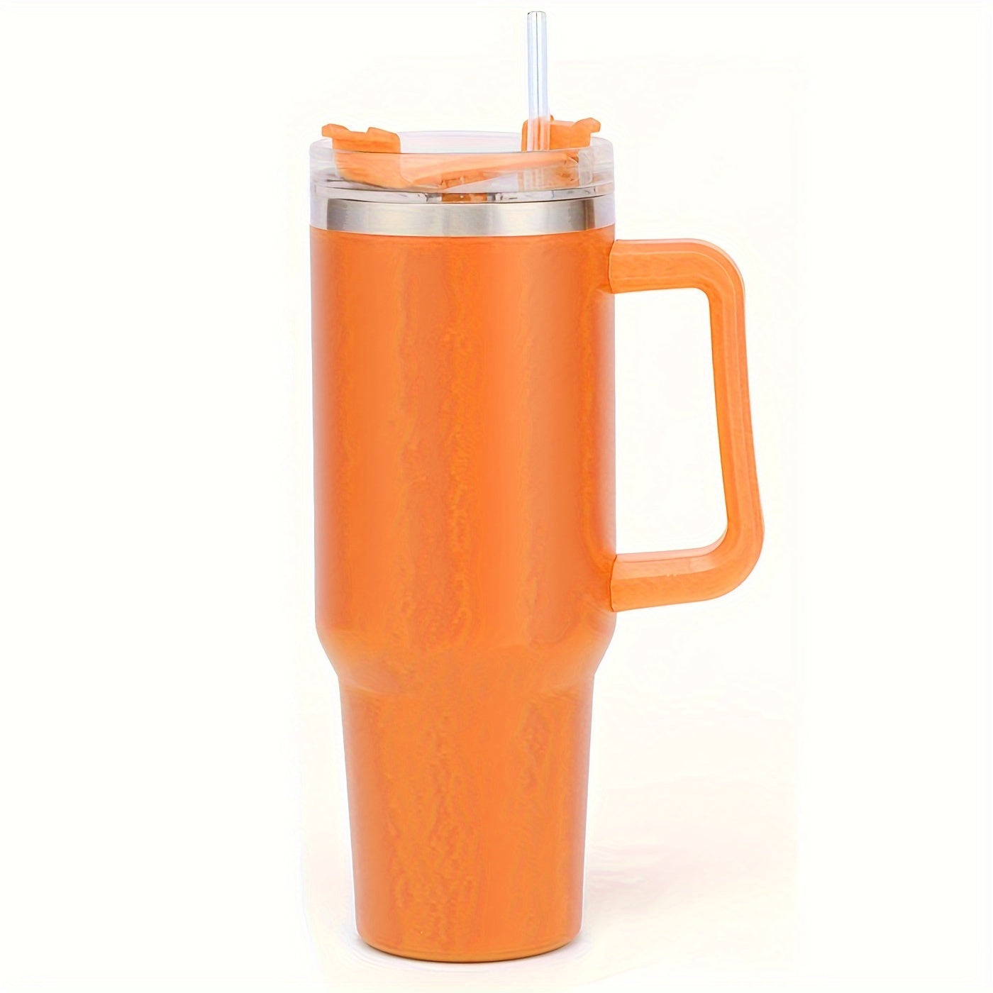 Vaso de acero inoxidable de 1,2 litros con asa y tapa con pajita, taza térmica de viaje para deportes, fitness y actividades al aire libre, reutilizable para coche, botella de agua de gran capacidad (1,2 litros), varios colo