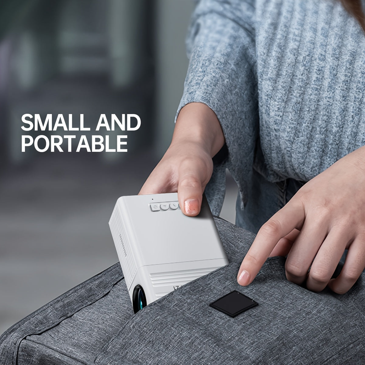 Miniproyector, proyector de video portátil, proyector de cine en casa, compatible con proyección de pantalla móvil, resolución nativa de 1280 x 720p, ideal para oficinas, campamentos al aire libre, etc. Proyector de pelí