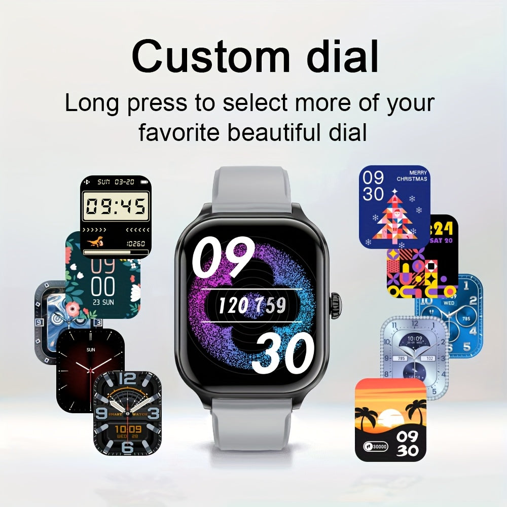 Reloj inteligente con pantalla grande de 1/2 pulgada (2.01") para hombre y mujer, compatible con Android/iPhone, más de 100 modos deportivos, pantalla de 5.2 pulgadas con alertas de llamadas y mensajes, compatible con smartp