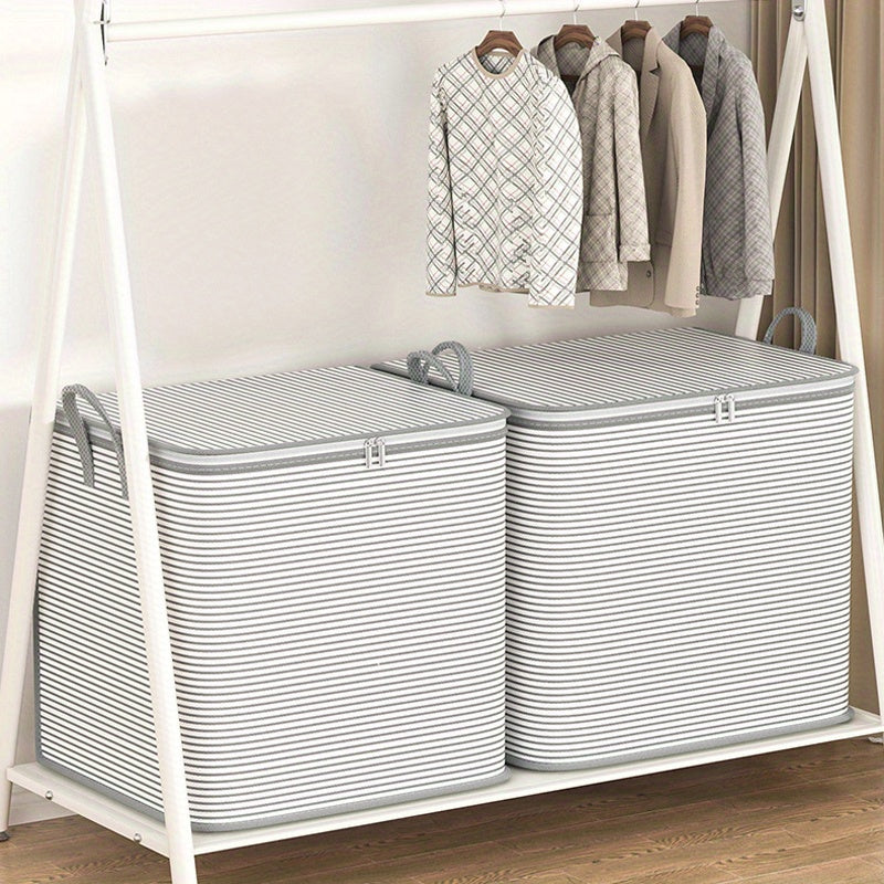 Bolsa de almacenamiento de gran capacidad para el hogar (3 unidades/1 unidad, 39,63/55,45 galones), plegable, de tela de alta calidad, ideal para mantas, ropa, debajo de la cama, armario y dormitorio.