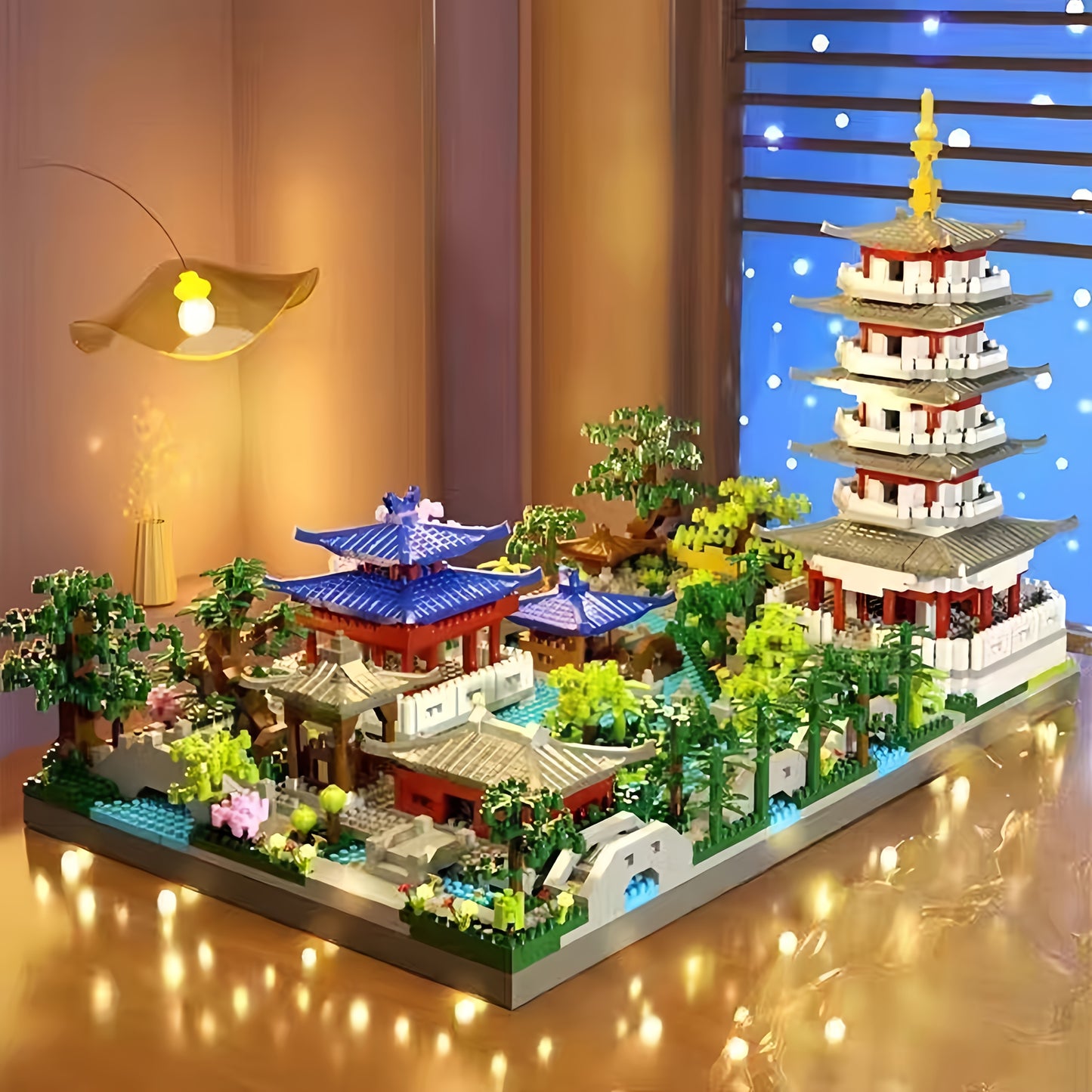 Bloques de construcción de partículas del lago Oeste de Hangzhou, 3800 piezas, edificios famosos de alta dificultad, modelos de ensamblaje gigantes a gran escala para hombres y mujeres, regalo de cumpleaños y Navidad.