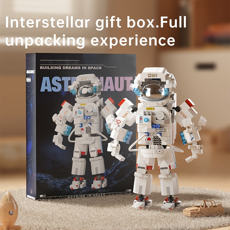 Juego de bloques de construcción en miniatura de astronauta de 632 piezas: kit coleccionable, material ABS, modelo de superhéroe con temática espacial. El regalo perfecto para cumpleaños de adultos, Navidad y decoración