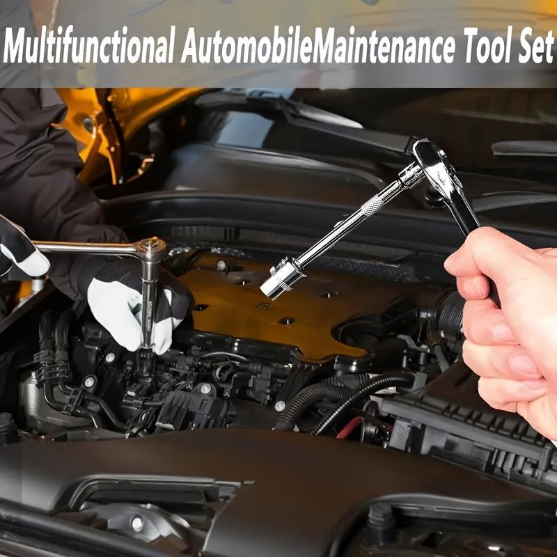 Kit de herramientas automotrices profesionales de 325/53/46 piezas - Juegos de herramientas premium para el mantenimiento de autos, motos y bicicletas - Solución compacta, portátil y todo en uno con llave de trinquete, jueg
