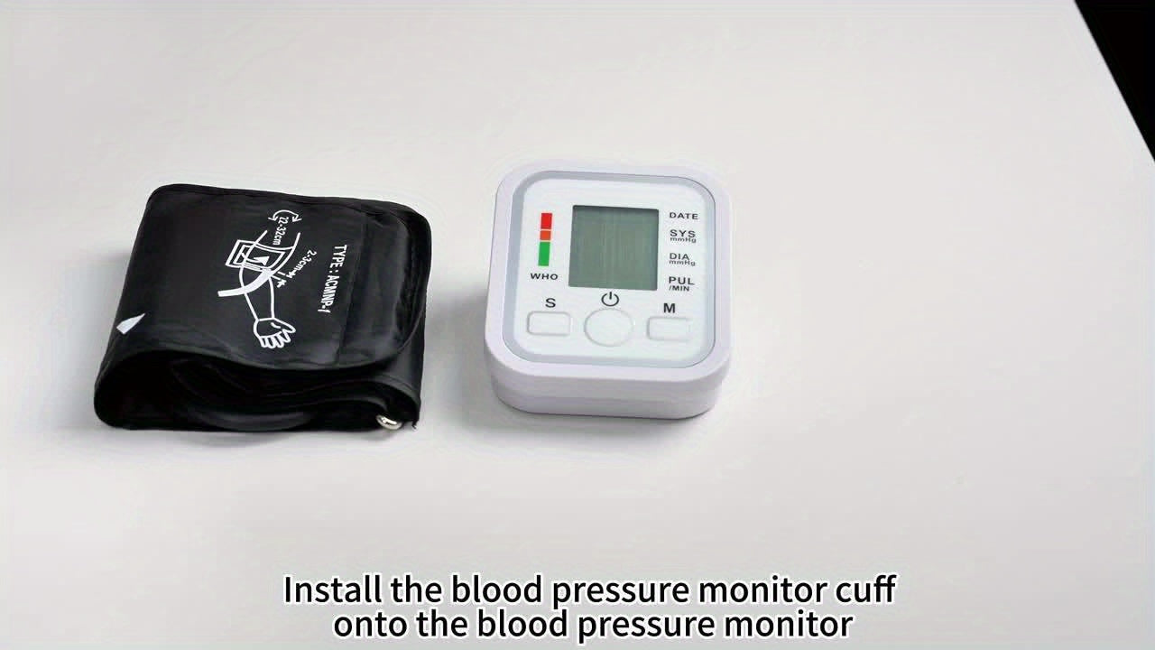 Tensiómetro portátil de brazo todo en uno | Pantalla LCD grande, control con un solo toque, informes de voz, alertas de hipertensión, memoria de 2x99, brazalete ajustable | Imprescindible para el hogar y viajes, ideal para