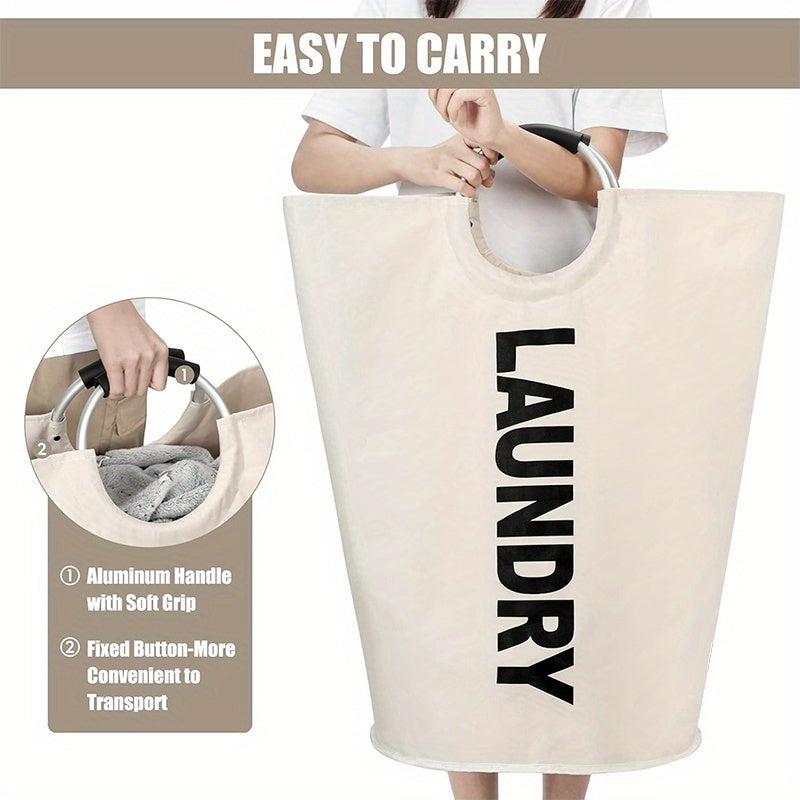 Cesta grande para la ropa sucia con bolsa plegable, percha alta independiente, cesto plegable para la ropa sucia, cesta de alta calidad. El asa tiene un diseño de medio anillo que la fija y la hace más segura y resistente a
