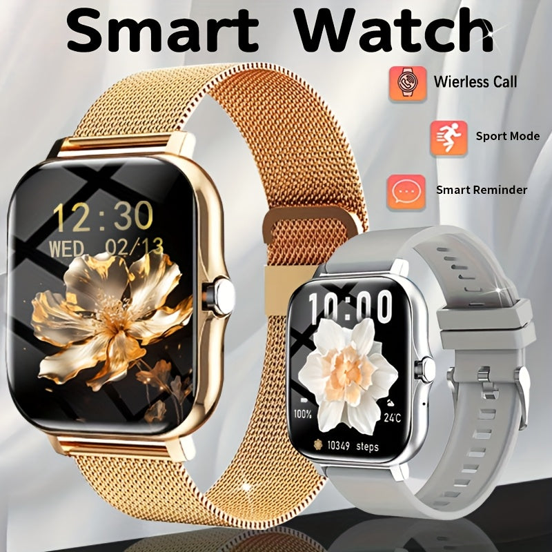 Nuevo reloj inteligente con pantalla táctil completa y esfera grande de 1,83 pulgadas para hombres y mujeres, con llamadas inalámbricas y recordatorios de mensajes, un hermoso regalo para familiares y amigos, recargable por