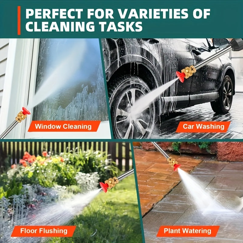 Hidrolavadora inalámbrica con batería recargable, ideal para auto, patio, entrada, jardín y zonas verdes. Boquilla de espuma de acero inoxidable, herramienta portátil para lavado de autos. NAUDHENM