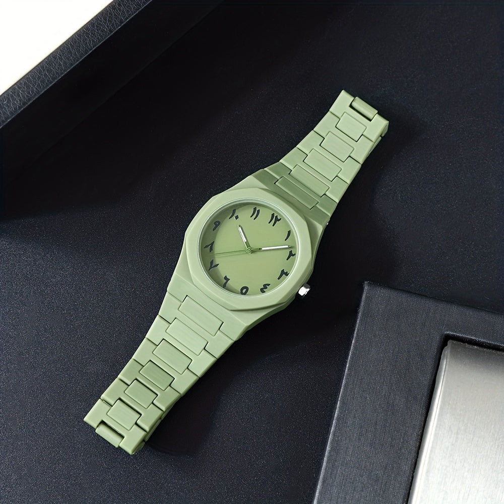 [Relojes de cuarzo para hombres] Reloj de cuarzo para hombre con números arábigos negros, relojes de estilo informal de negocios para hombres, diseño minimalista para vestimenta informal, reloj perfecto para Halloween, Nav