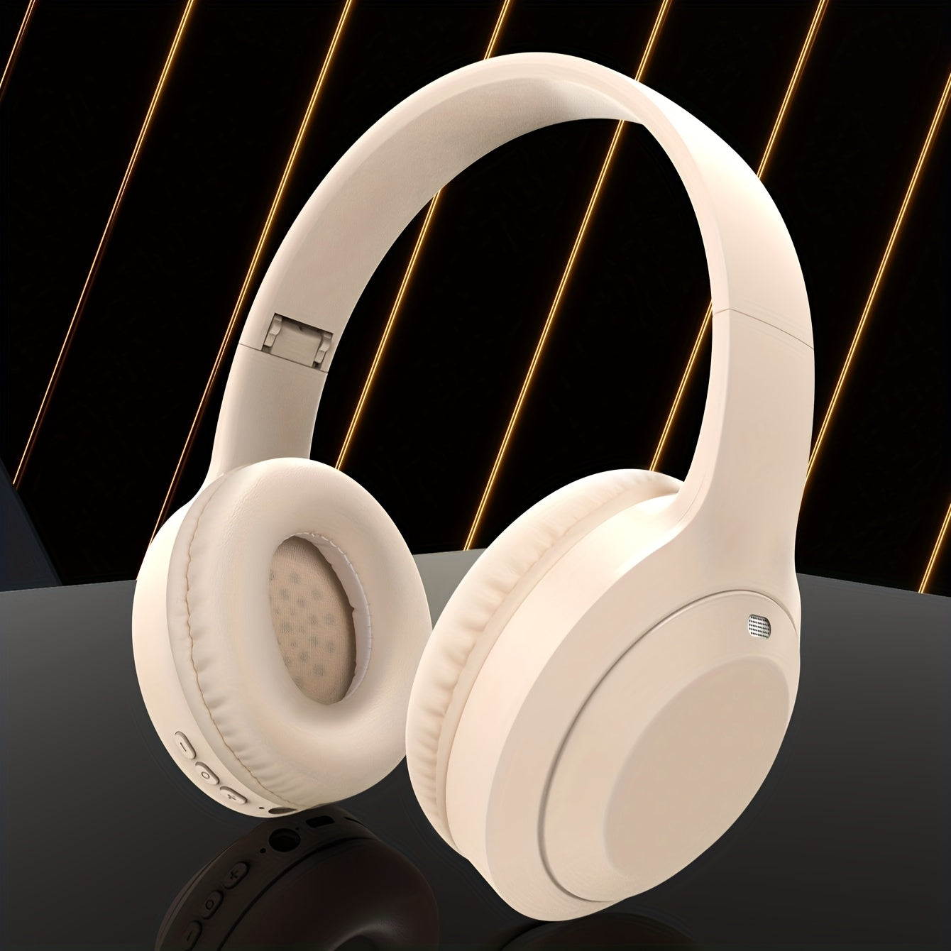 Auriculares inalámbricos con cancelación de ruido y micrófono, plegables y ligeros, con graves profundos y alta fidelidad, ideales para viajes y trabajo.