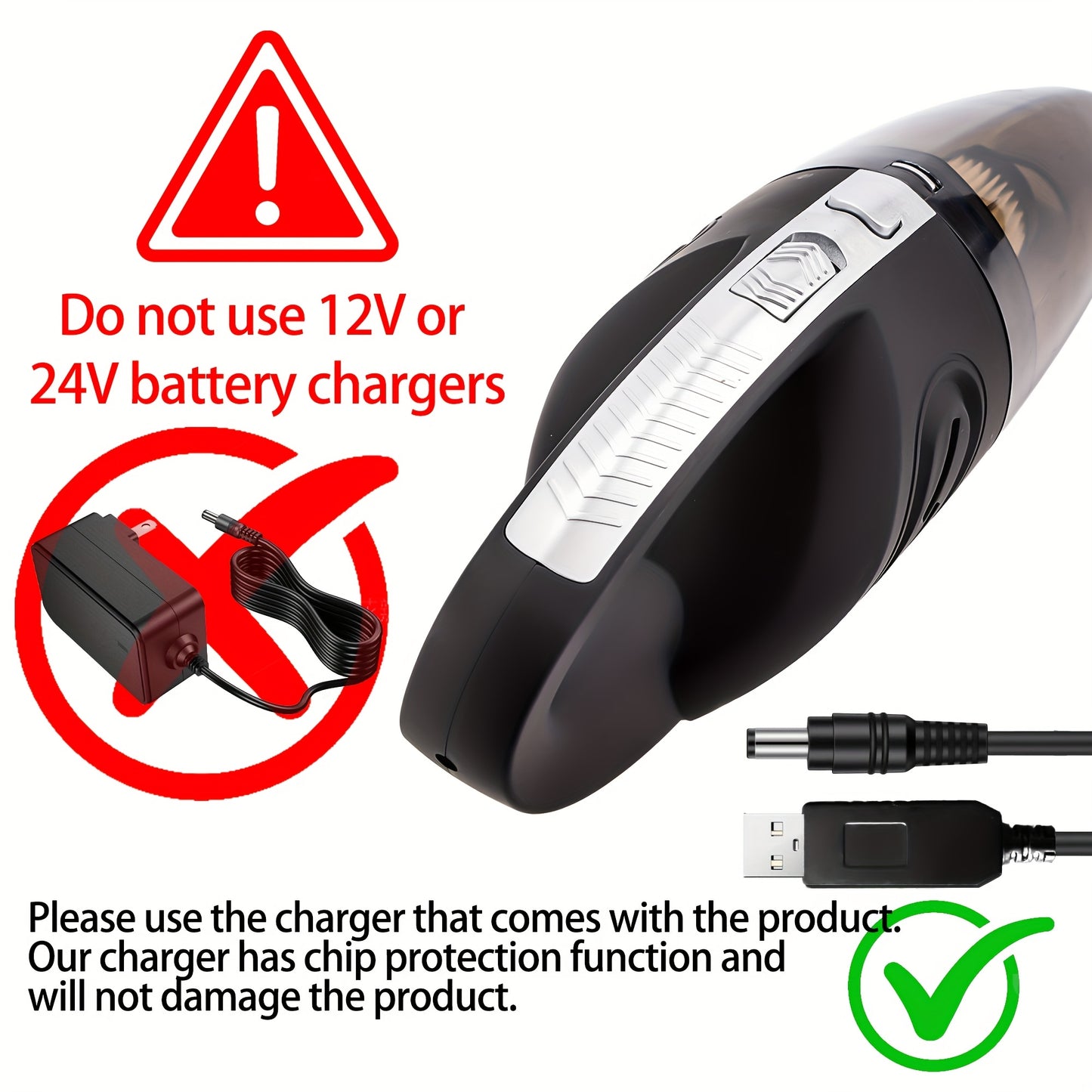 Aspiradora de mano para coche con potente succión de 4200 PA, gran capacidad de 1800 mAh, bajo nivel de ruido, con cinco accesorios a juego para el cuidado del interior del coche, la limpieza del hogar y de mascotas, accesor