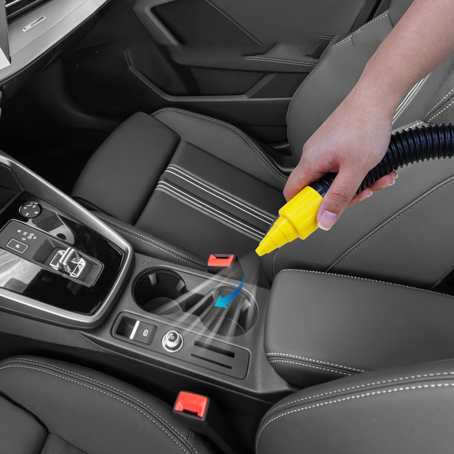 Aspiradora de cubo de doble uso con succión y soplador para vehículo, herramienta multifunción portátil para automóvil, estilo cilíndrico, de gran capacidad, herramienta para limpieza interior de automóvil, eliminació