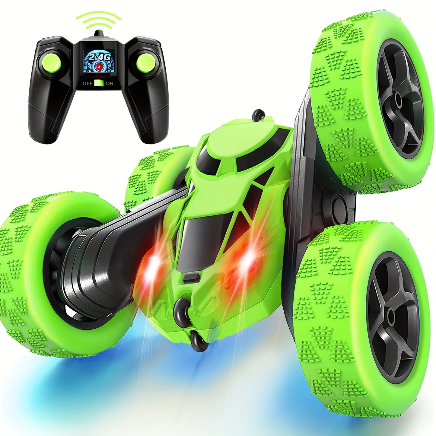 Coche teledirigido para niños de 6 a 12 años, tracción en las cuatro ruedas, giro de 360°, luces LED de 2,4 GHz y alta velocidad todoterreno. Ideal para regalo de cumpleaños o Navidad (Navidad, Halloween, Pascua).