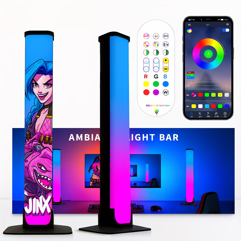 2 tiras de luz LED inteligentes, luz nocturna RGB con control remoto y aplicación, retroiluminación con sincronización de música para decoración de dormitorio, TV de juegos, lámpara de escritorio, configuración de jueg