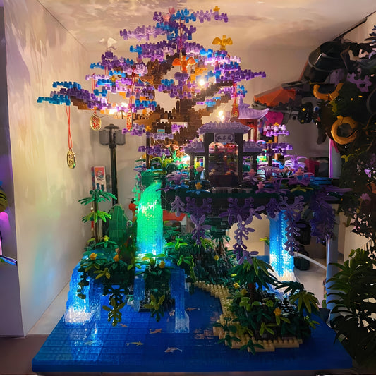 Más de 4000 piezas de bloques de construcción pequeños de estilo antiguo con diseño de flor de cerezo, ideal para Halloween, Acción de Gracias y Navidad.