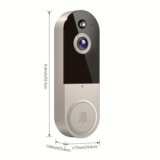 Timbre con cámara y video 1080P, detección corporal inteligente, almacenamiento en la nube, vista en tiempo real, audio bidireccional, visión nocturna por infrarrojos, batería integrada, monitoreo.
