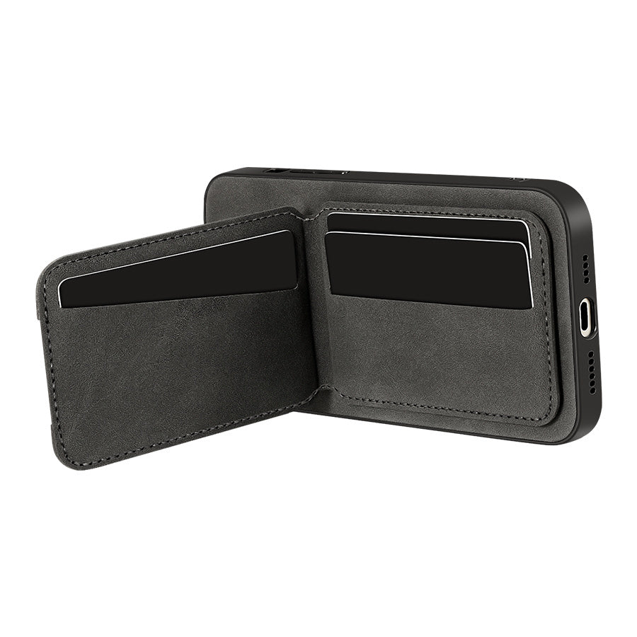 Funda tipo cartera compatible con iPhone 16E/16promax/15plus/14pro/13promax/12/11, piel sintética de lujo, tarjetero y soporte, diseño de alce.