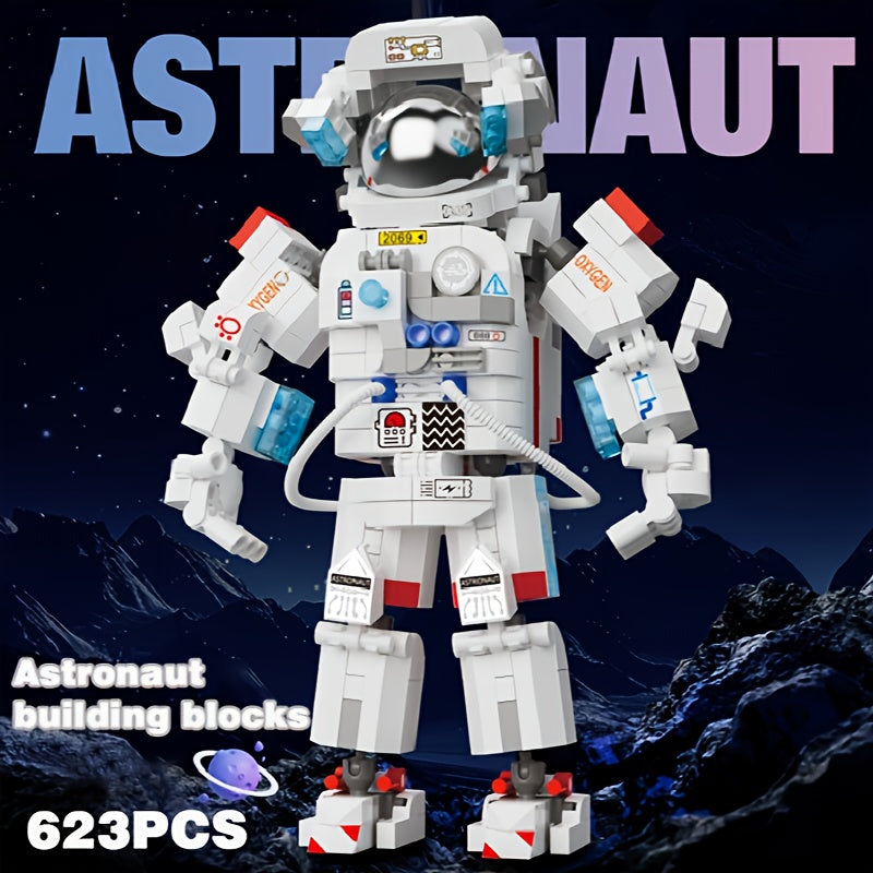 Juego de bloques de construcción en miniatura de astronauta de 632 piezas: kit coleccionable, material ABS, modelo de superhéroe con temática espacial. El regalo perfecto para cumpleaños de adultos, Navidad y decoración