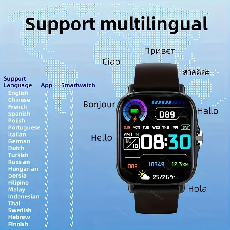Nuevo reloj inteligente con pantalla táctil completa y esfera grande de 1,83 pulgadas para hombres y mujeres, con llamadas inalámbricas y recordatorios de mensajes, un hermoso regalo para familiares y amigos, recargable por