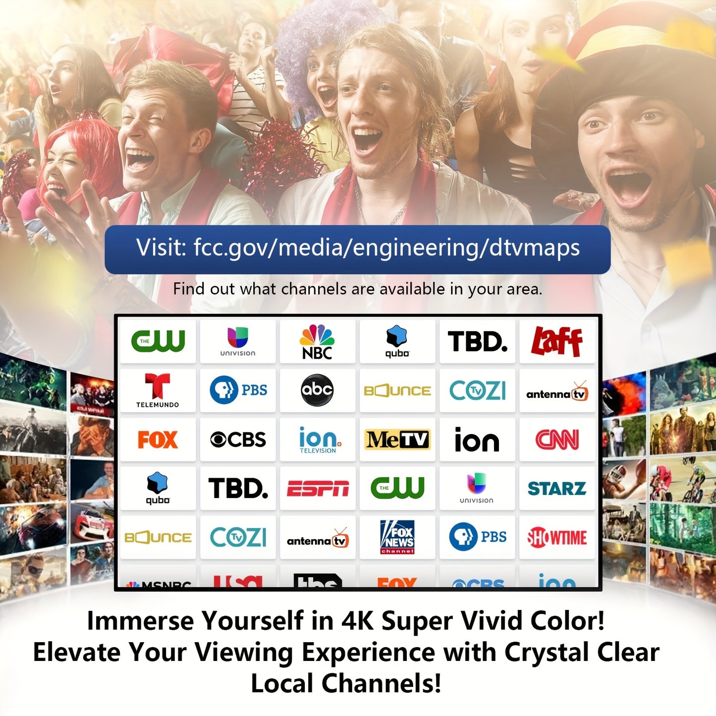 Antena de TV 2025, antena de radio para canales locales, antena digital para Smart TV de interior con base magnética resistente, recepción 360°, antena HDTV para televisores sin cable, compatible con 8K, 4K y 1080P, antena