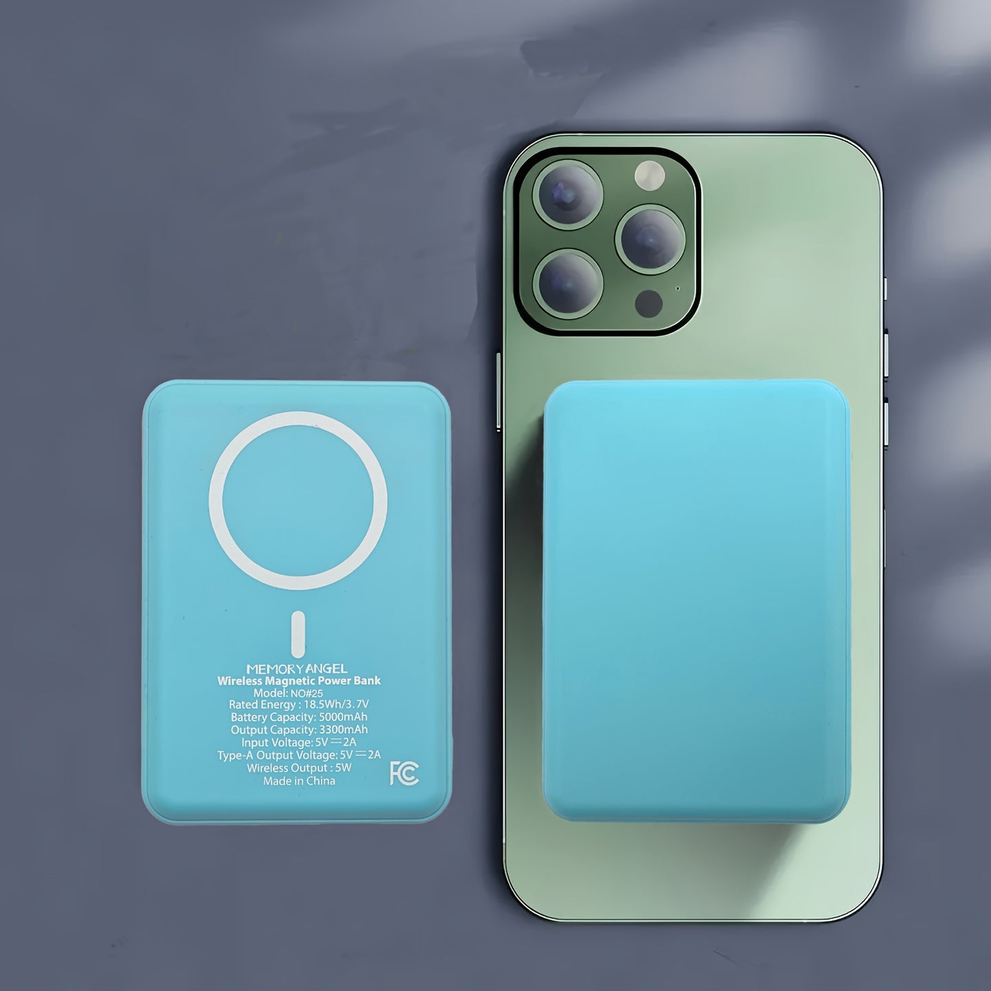 Mini banco de energía de carga inalámbrica magnética, batería portátil de 5000 mAh con entrada y salida USB-C, compatible con iPhone 15/16, Android, Samsung y otros dispositivos. Cargador portátil, cargador magnético p