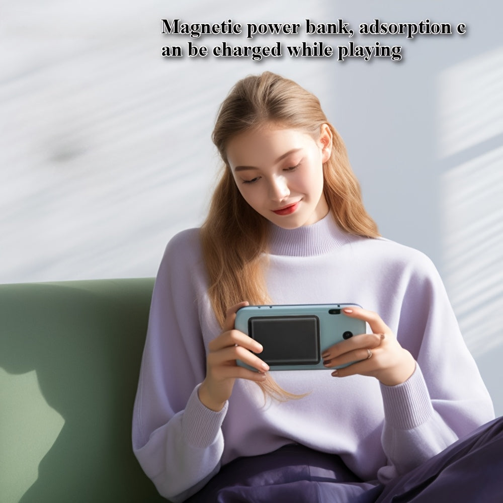 Mini banco de energía de carga inalámbrica magnética, batería portátil de 5000 mAh con entrada y salida USB-C, compatible con iPhone 15/16, Android, Samsung y otros dispositivos. Cargador portátil, cargador magnético p