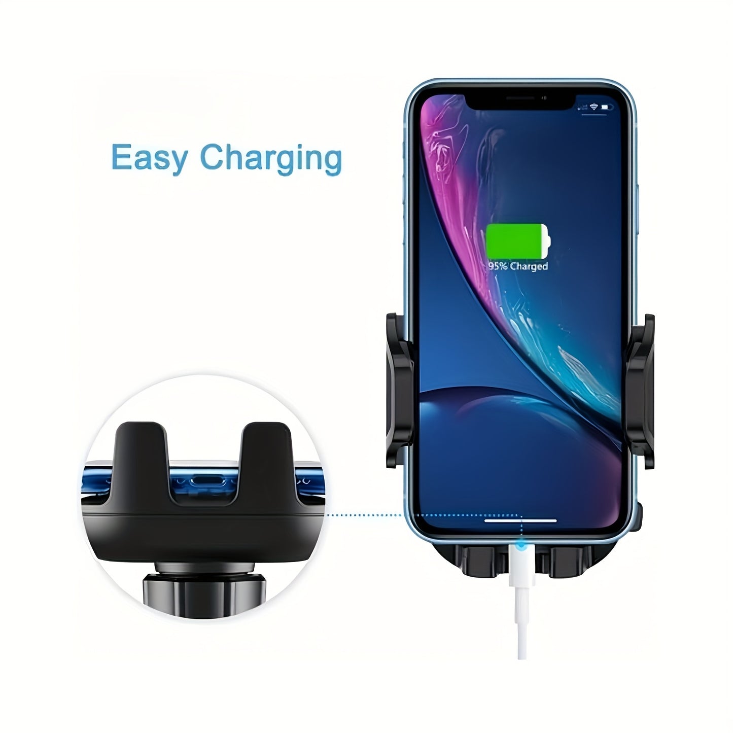 Soporte manos libres de auto  para teléfono .
Compatible con smartphones, iPhone y General Motors - Ajustable a todos los modelos.
