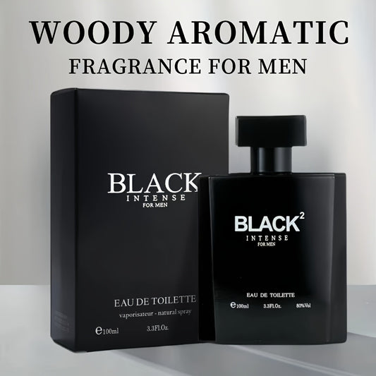 Colonia para hombre - Aroma masculino fresco y amaderado de larga duración (12 horas) con pachulí, ciprés y cuero - Elegante frasco negro - Fragancia para uso diario y ocasiones especiales - Regalo de cumpleaños o festivo