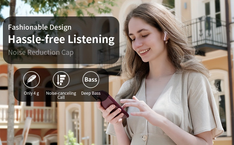 Auriculares inalámbricos 5.3 con sonido estéreo de graves, micrófono con cancelación de ruido y pantalla LED, intraaurales, 40 horas de reproducción, aptos para portátiles, tabletas, teléfonos móviles y para practicar