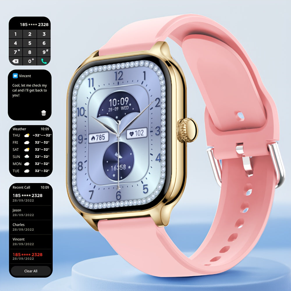 Reloj inteligente con pantalla grande de 1/2 pulgada (2.01") para hombre y mujer, compatible con Android/iPhone, más de 100 modos deportivos, pantalla de 5.2 pulgadas con alertas de llamadas y mensajes, compatible con smartp
