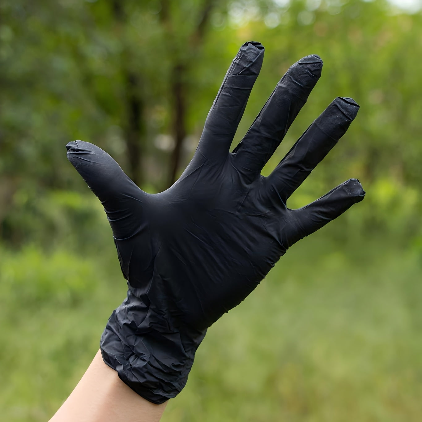 50 guantes desechables negros de nitrilo puro - Resistentes, duraderos e impermeables, de primera calidad para cocina, tatuadores, limpieza del hogar y cuidado del coche - Guantes de protección desechables, guantes de limpie