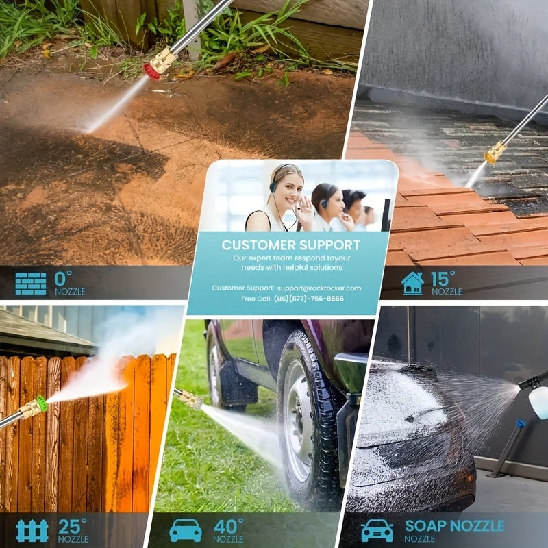 Hidrolavadora inalámbrica con batería recargable, ideal para auto, patio, entrada, jardín y zonas verdes. Boquilla de espuma de acero inoxidable, herramienta portátil para lavado de autos. NAUDHENM