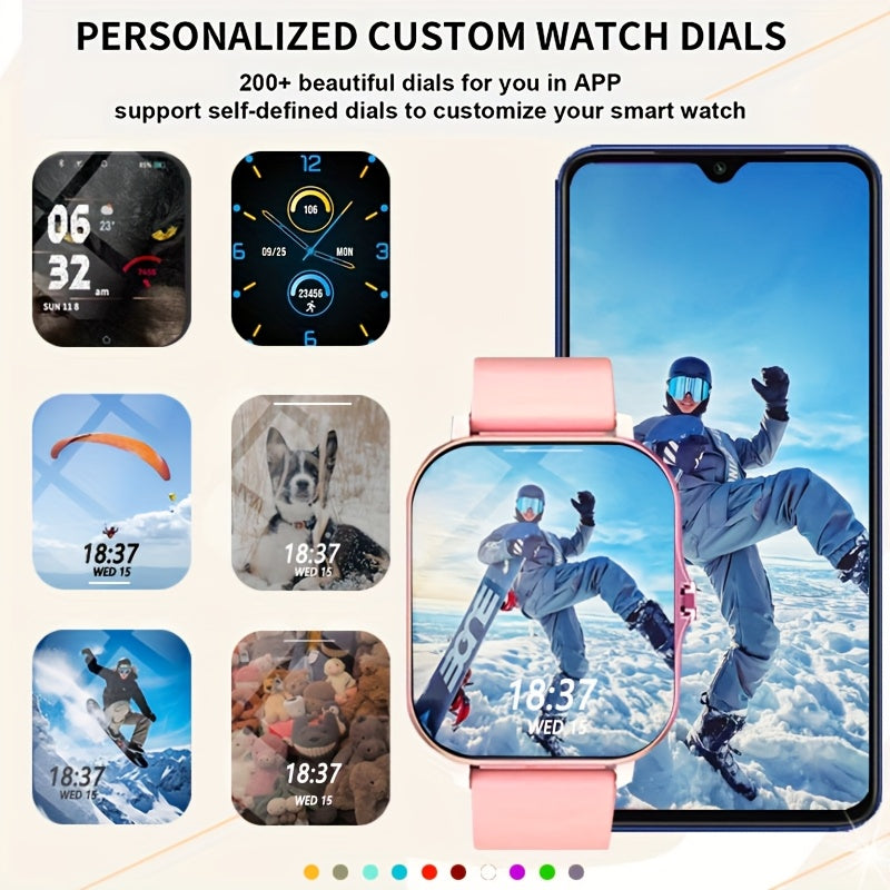 Nuevo reloj inteligente con pantalla táctil completa y esfera grande de 1,83 pulgadas para hombres y mujeres, con llamadas inalámbricas y recordatorios de mensajes, un hermoso regalo para familiares y amigos, recargable por