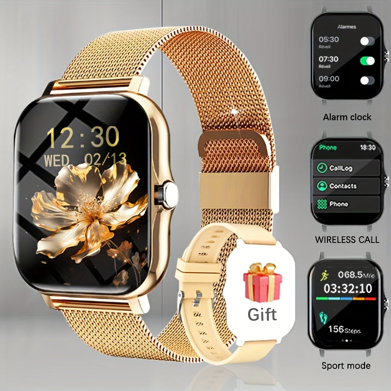 Nuevo reloj inteligente con pantalla táctil completa y esfera grande de 1,83 pulgadas para hombres y mujeres, con llamadas inalámbricas y recordatorios de mensajes, un hermoso regalo para familiares y amigos, recargable por