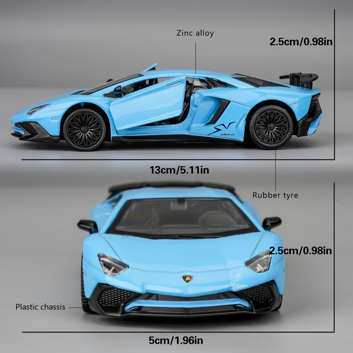 RMZCITY Lambo Aventador LP700-4 - Coche de juguete de aleación de zinc, escala 1/36, modelo de coche de fundición para niños, vehículo de tracción trasera, regalo para niños y niñas