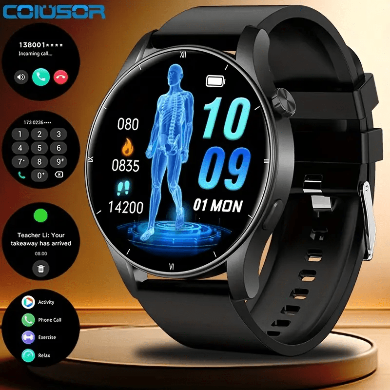 Reloj inteligente con pantalla redonda y fuente grande para personas mayores | Alertas de llamadas | Fácil de usar | Cómodo de llevar | El mejor regalo de Halloween para personas mayores