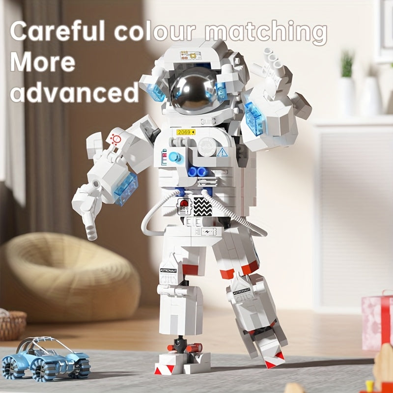 Juego de bloques de construcción en miniatura de astronauta de 632 piezas: kit coleccionable, material ABS, modelo de superhéroe con temática espacial. El regalo perfecto para cumpleaños de adultos, Navidad y decoración