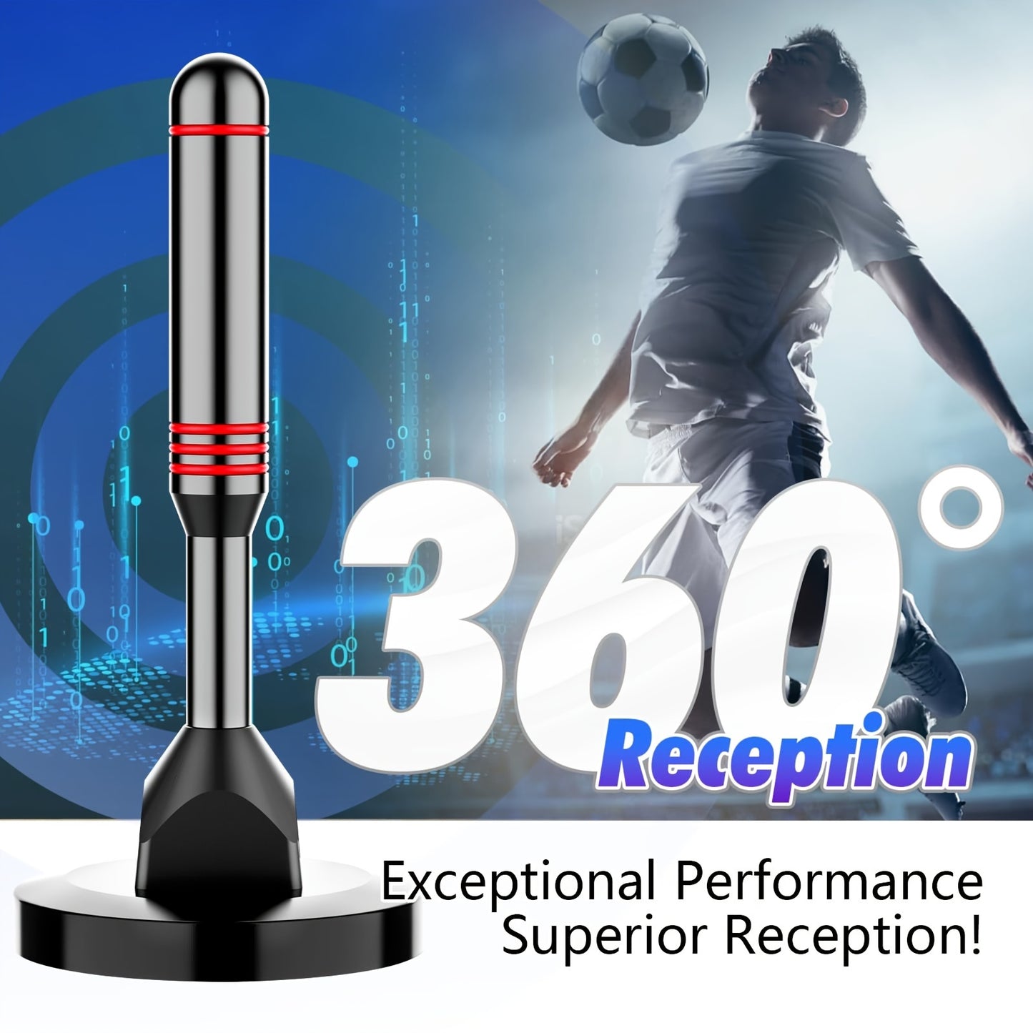 Antena de TV 2025, antena de radio para canales locales, antena digital para Smart TV de interior con base magnética resistente, recepción 360°, antena HDTV para televisores sin cable, compatible con 8K, 4K y 1080P, antena