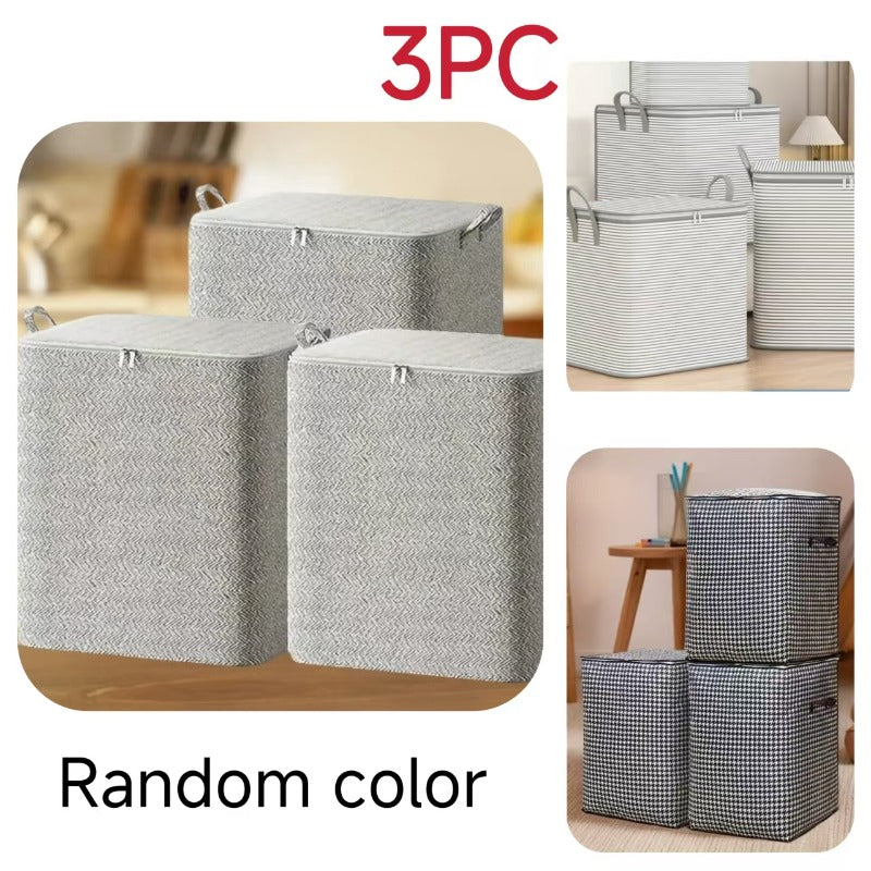 Bolsa de almacenamiento de gran capacidad para el hogar (3 unidades/1 unidad, 39,63/55,45 galones), plegable, de tela de alta calidad, ideal para mantas, ropa, debajo de la cama, armario y dormitorio.