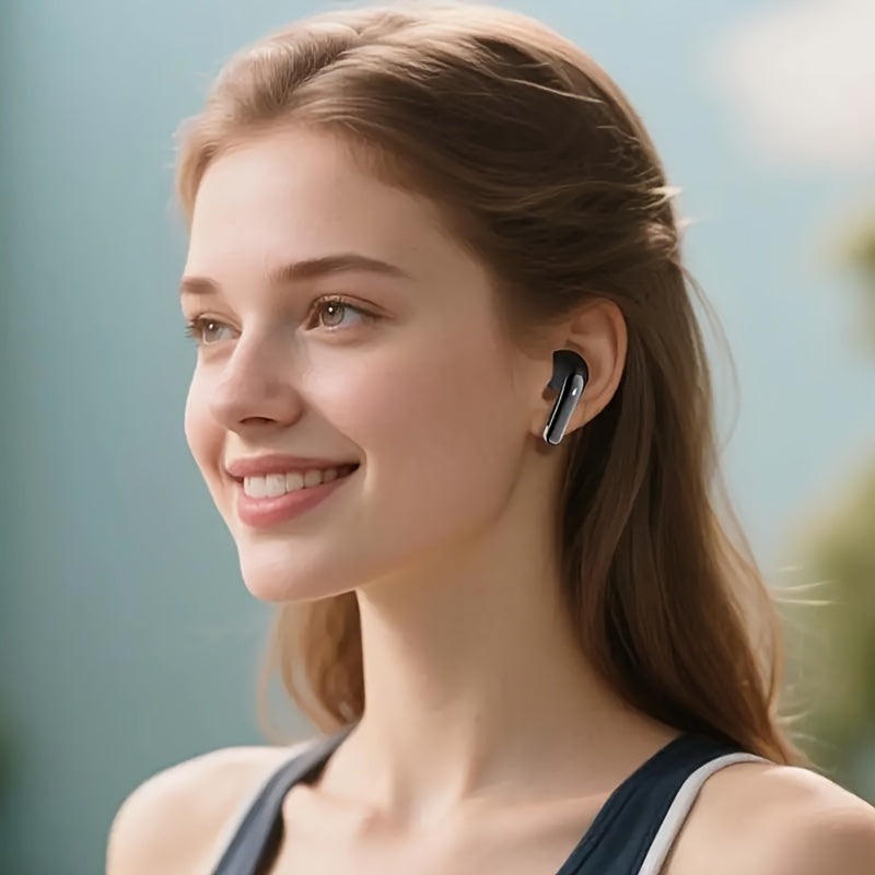 Auriculares inalámbricos de 5.5" con sonido estéreo de graves, micrófono con cancelación de ruido y pantalla LED, intraaurales, 40 horas de reproducción, ideales para portátiles, tabletas, teléfonos móviles y para pra