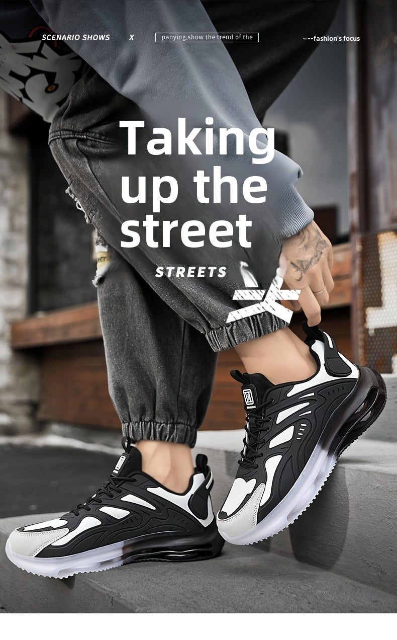 Zapatillas bajas para hombre y mujer: zapatillas transpirables y antideslizantes con soporte de arco acolchado, diseño con detalles en negro y dorado, cierre con cordones, suela de goma resistente y plantilla acolchada. Idea