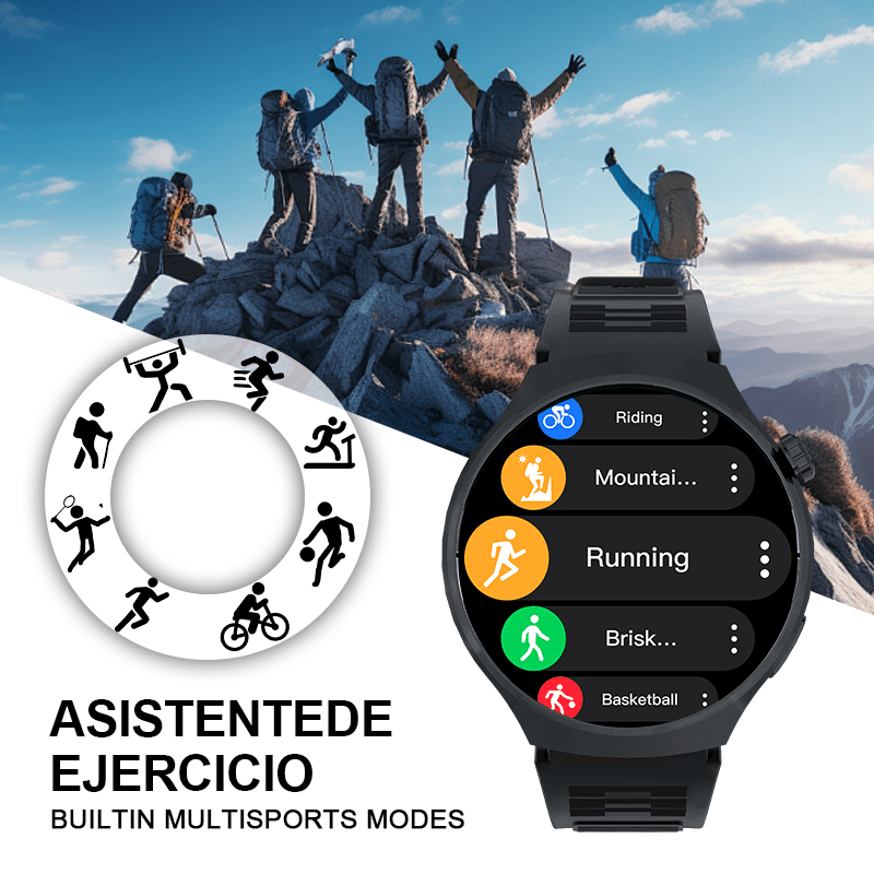 Reloj inteligente con pantalla redonda y fuente grande para personas mayores | Alertas de llamadas | Fácil de usar | Cómodo de llevar | El mejor regalo de Halloween para personas mayores